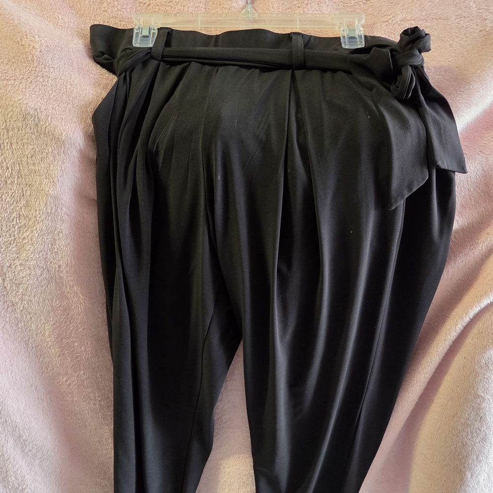 7th Avenue Black Women's Trousers with Bow Detail And Side Pockets